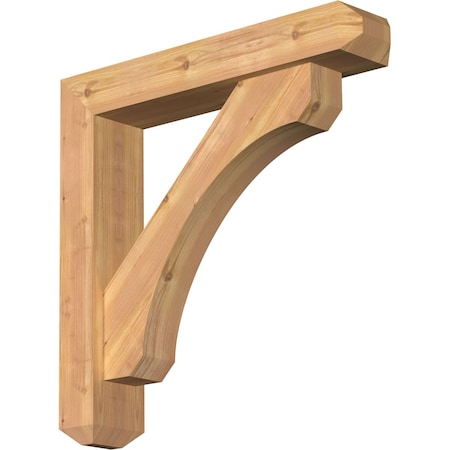Ekena Millwork Legacy Craftsman Smooth Bracket w/ Offset Brace, Western Red Cedar, 5 1/2"W x 28"D x 28"H BKT0604X28X28LEC04SWR